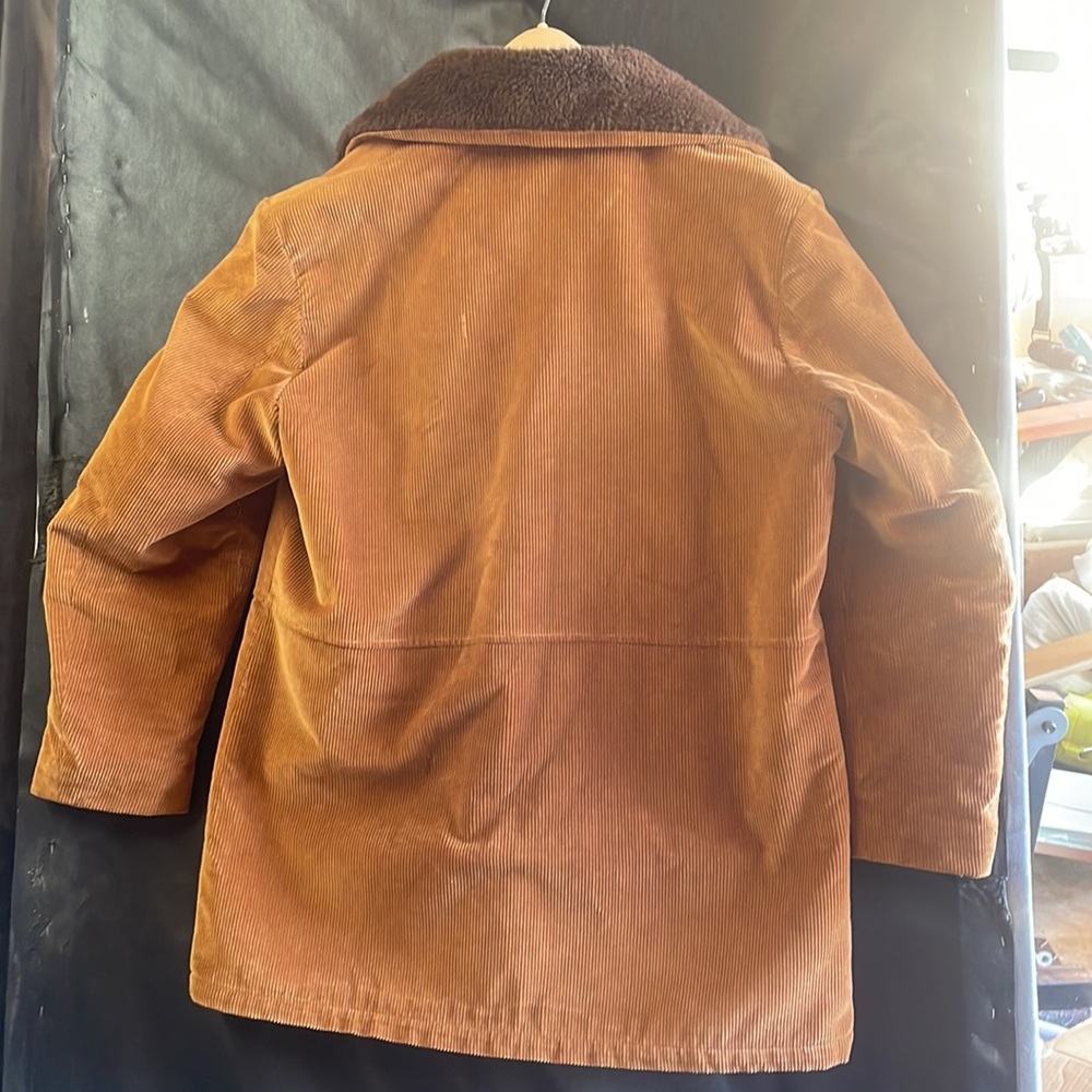 Corduroy Puffer Coat with Faux Fur Collar - Brown - Picture 7 of 12
